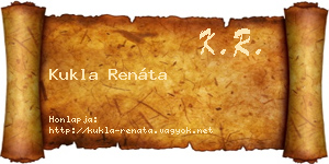Kukla Renáta névjegykártya